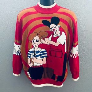 Ms and Dn Vintage RARE Crewneck Hair Interesting Style Sweater 😂 ✂️
